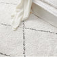 Gros plan sur le tapis losanges noir et blanc