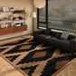 Tapis marron rectangulaire idéal pour chambre ou salon bohème.