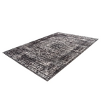 Tapis oriental gris vieilli avec motifs persans et bordure intricate 80x150 cm