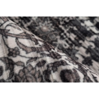 Tapis oriental gris à motifs persans vieillis avec pile douce et texturée 80x150 cm