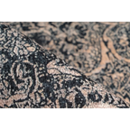 Tapis en peluche à motif noir et beige pour la pièce Faye 900 Multi Schwarz 75cm x 150cm