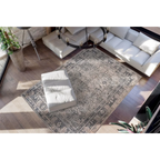 Tapis rectangulaire Faye 900 Multi / Schwarz 75cm x 150cm avec motif gris et beige