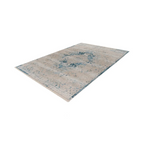 Tapis rectangulaire oriental bleu à effet vieilli en tissu 120x170 cm