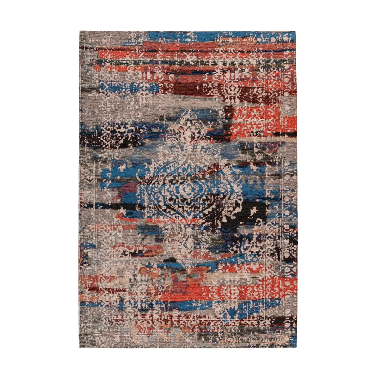 Tapis oriental multicolore en velours ras avec médaille délavée 160x230 cm