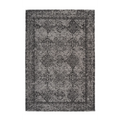 Tapis oriental rectangulaire gris anthracite effet vieilli avec motif distressed en gris clair et foncé