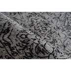 Tapis oriental rectangulaire gris anthracite effet vieilli avec motif et texture visible