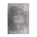 Tapis oriental rectangulaire gris effet vieilli doux 120x170 cm avec motif abstrait dégradé