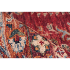 Tapis persan plié rouge et crème avec motifs complexes pour Faye 300 Multi / Rot