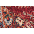 Tapis oriental détaillé plié rouge et beige avec motifs complexes pour Faye 300 Multi Rot 110cm x 180cm