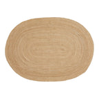 Tapis ovale en jute tressée couleur naturelle de 140x200 cm