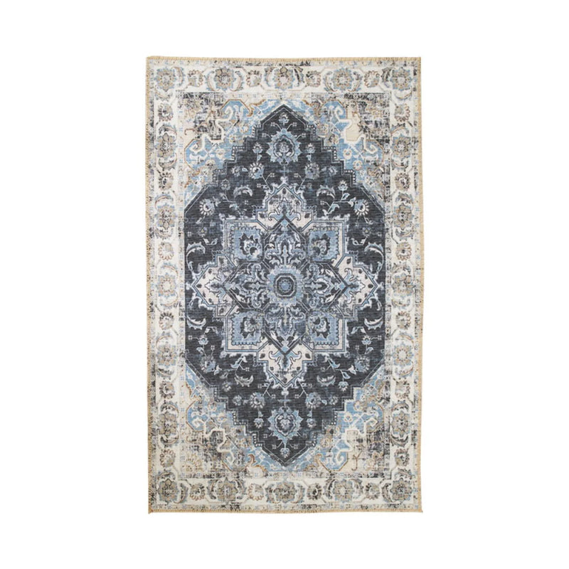 Tapis persan bleu polyester 160x230 cm rectangulaire