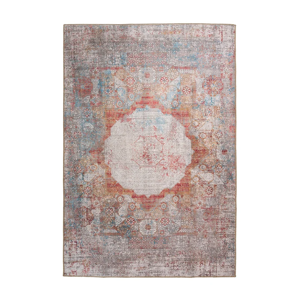 Tapis floral multicolore usé Faye 100 Multi 190cm x 290cm