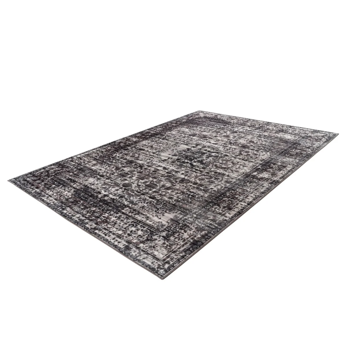 Tapis persan rectangulaire à poil court gris effet vieilli 120x170 cm