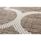 Tapis plat rectangulaire beige et taupe avec motif marocain géométrique 80x230 cm