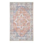 Tapis de porte persan vintage orange et bleu 50x80 cm