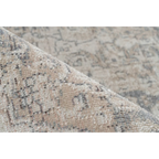 Tapis rectangulaire à médaillon beige et gris en tissu doux, 120x170 cm