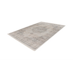 Tapis rectangulaire à médaillon beige et gris en tissu doux 120x170 cm