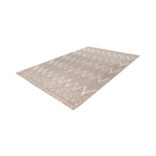 Tapis rectangulaire beige et blanc avec motif chevron en relief bouclé 160x230 cm