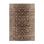 Tapis rectangulaire à motifs persans vieilli noir, beige et rose 200x290 cm