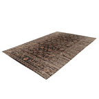 Tapis rectangulaire noir et terracotta à motifs persans vieillis 200x290 cm