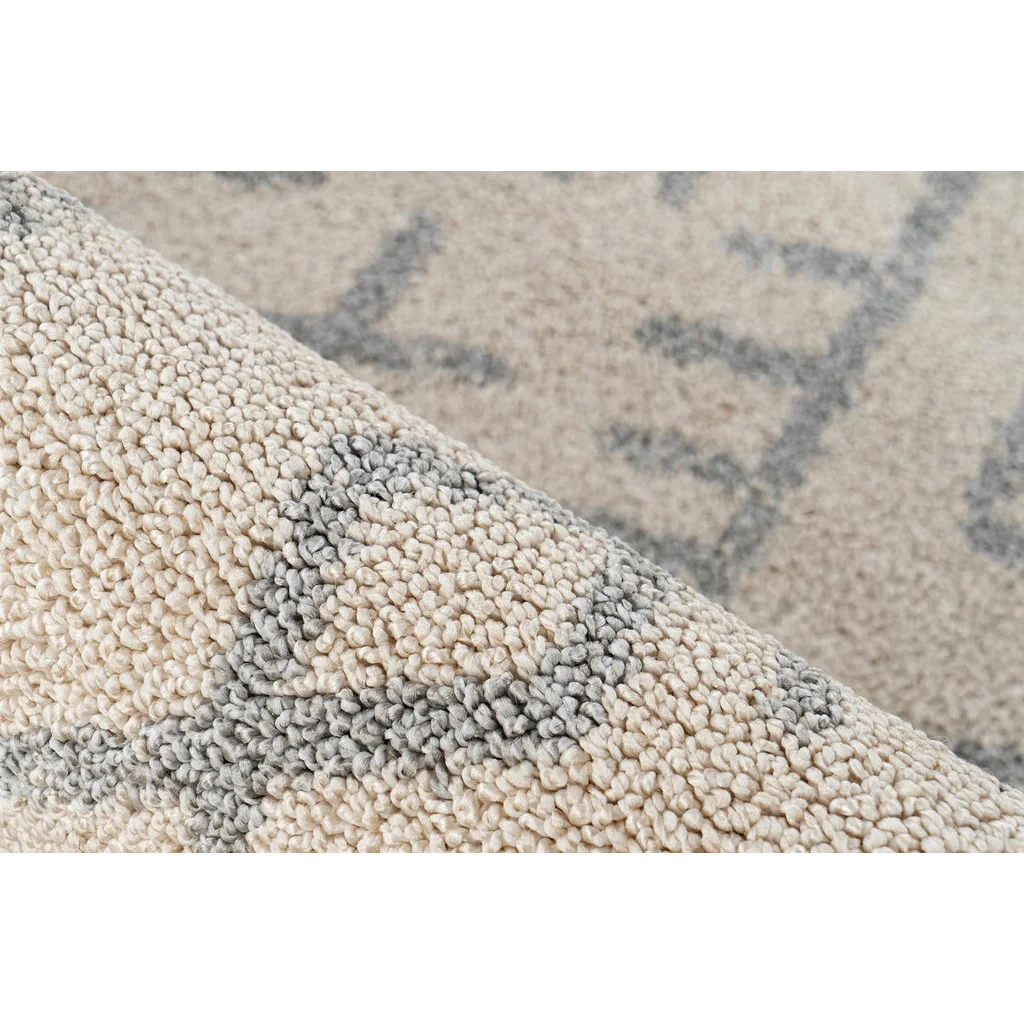 Tapis rectangulaire beige à motifs géométriques modernes en crème et gris 160x230 cm