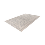 Tapis rectangulaire beige avec motifs géométriques modernes en gris clair 160x230 cm