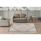 Tapis rectangulaire beige avec motifs géométriques en tissage plat 160x230 cm