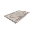 Tapis rectangulaire beige avec motifs géométriques en tissage plat 160x230 cm