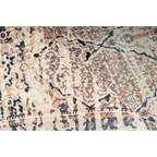 Tapis rectangulaire beige et bleu motif oriental tissé 80x150 cm