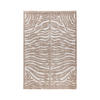 Tapis zébré beige et blanc en tissu texturé rectangulaire 120x170 cm