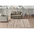 Tapis rectangulaire beige avec motifs graphiques ethniques 120x170 cm