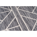 Tapis rectangulaire gris à motif géométrique et franges 120x180 cm