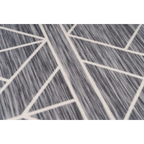 Tapis rectangulaire gris à motif géométrique et franges 120x180 cm