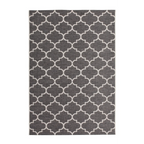 Tapis rectangulaire gris avec motif marocain blanc 80x230 cm