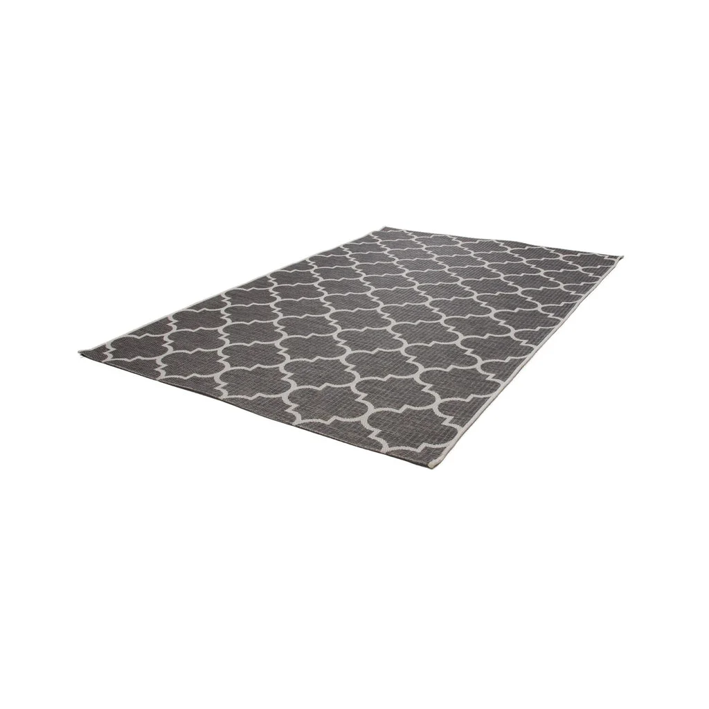 Tapis rectangulaire gris à motif marocain tissé 80x230 cm