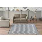 Tapis zone gris clair et blanc avec motif en zigzag pour Sarai 200 Grau / Weiß
