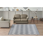 Tapis zone gris clair et blanc avec motif en zigzag pour Sarai 200 Grau / Weiß
