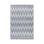 Tapis rectangulaire Sarai 200 Grau / Weiß 120cm x 170cm avec motif chevron gris et blanc
