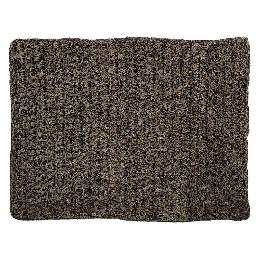 Tapis rectangulaire en jonc de mer naturel noir 200x300 cm
