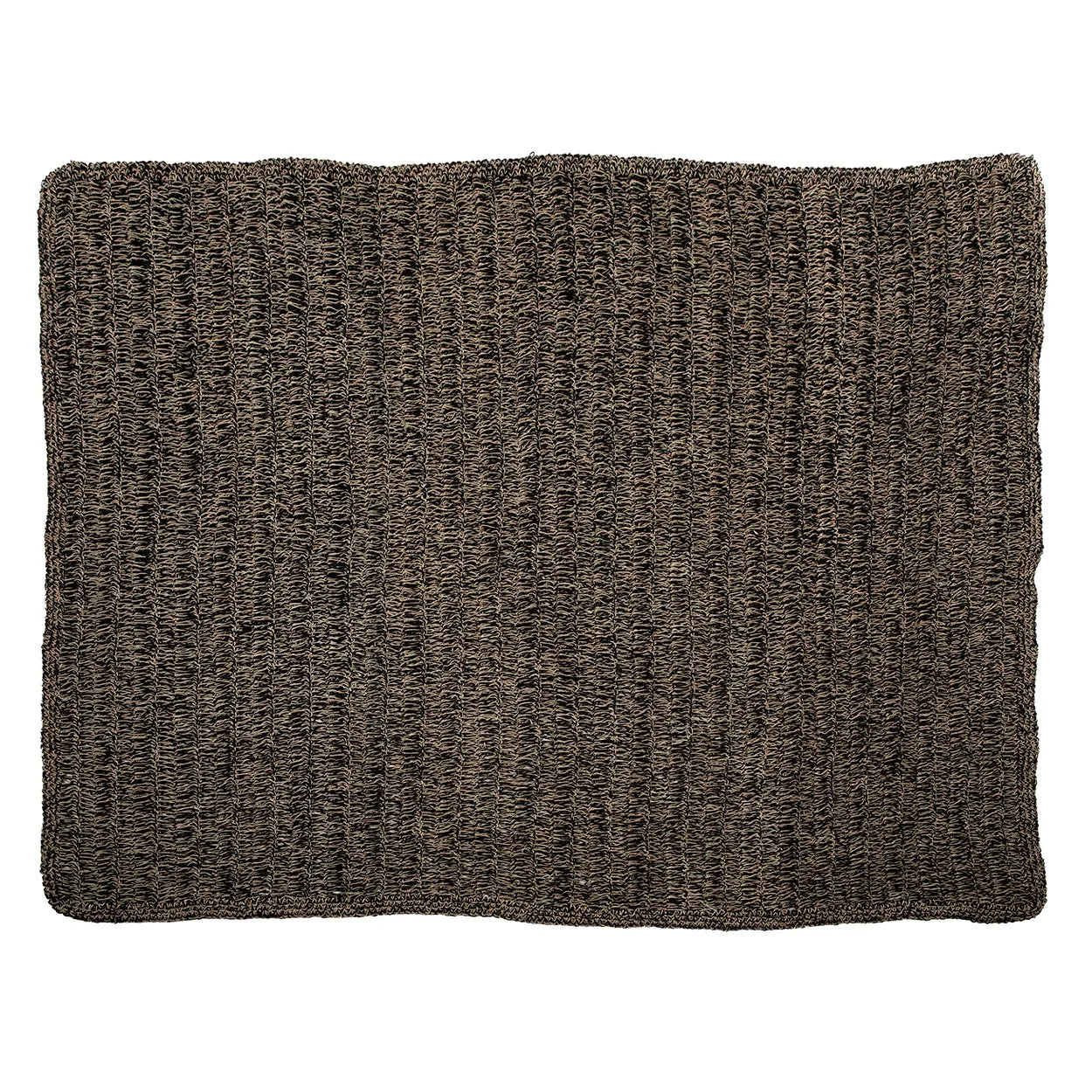 Tapis rectangulaire en jonc de mer naturel noir 200x300 cm