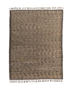 Tapis rectangulaire en laine naturelle tons terre avec franges, 362x262 cm
