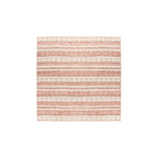 Tapis rectangulaire en laine rose et crème à motif géométrique et rayures pâles