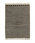Tapis rectangulaire en laine tissée main gris texturé 310x212 cm