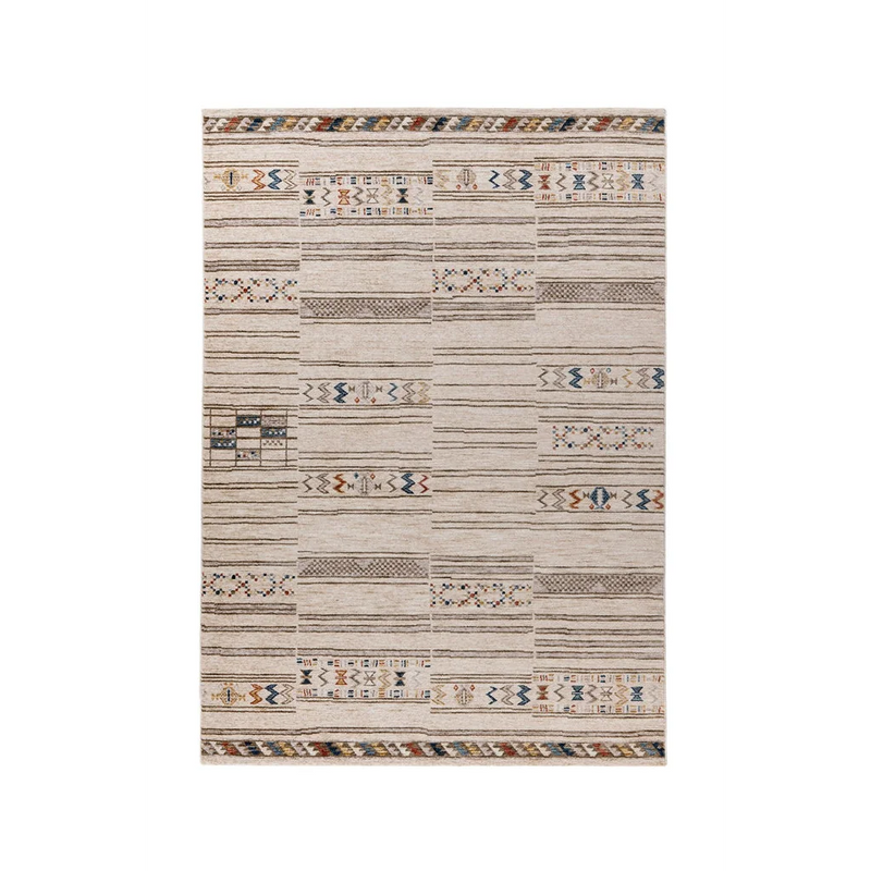 Tapis rectangulaire motif graphique multicolore en polyester – 160x230 cm
