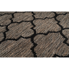 Tapis rectangulaire marocain gris brun avec motif tissé texturé pour intérieur extérieur