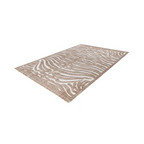 Tapis rectangulaire motif zébré beige et blanc en fibres tissées 80x150 cm