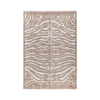 Tapis rectangulaire motif zébré beige et blanc 80x150 cm en fibres tissées