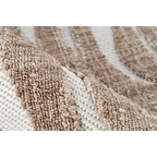 Tapis rectangulaire beige et blanc avec motif zébré en fibres tissées 80x150 cm
