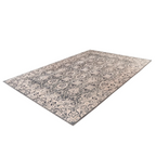 Tapis rectangulaire motifs persans beige et bleu avec motif médallion usé 160x230 cm