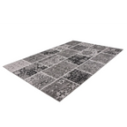 Tapis rectangulaire patchwork oriental gris et noir 160x230 cm